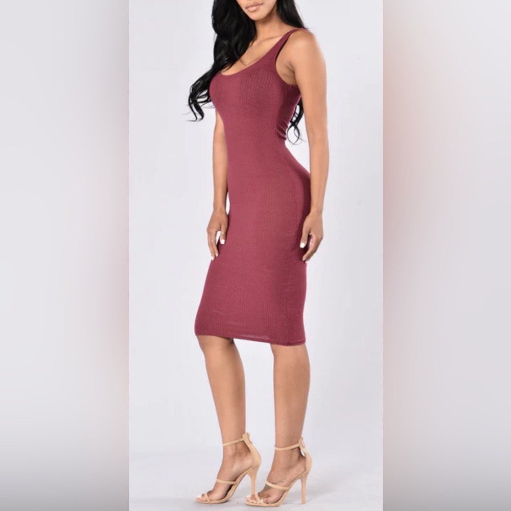 Mauve Racerback Ribbed Mini Dress S